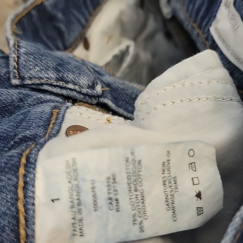 GARAGE JEANS Vintage Straight Distressed Raw Hem Crop Jean 01/25 - Picture 5 of 9